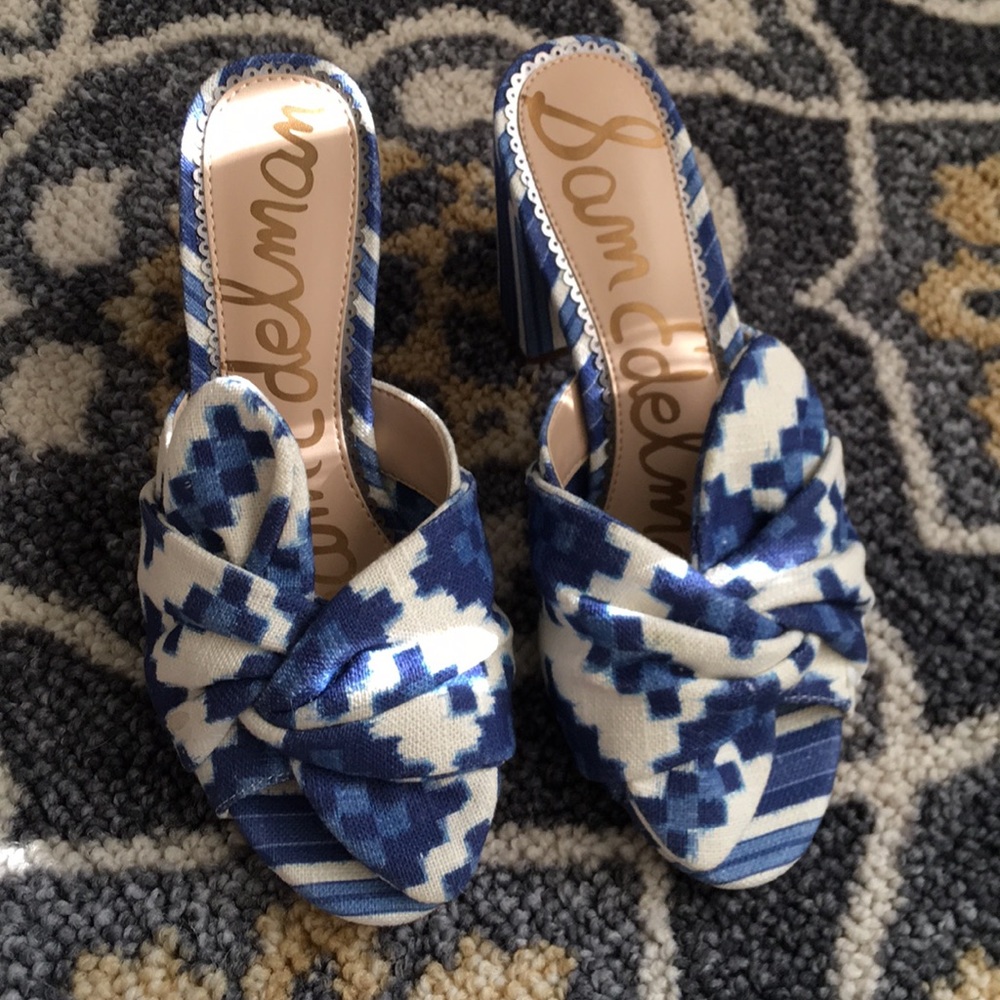 โค๏ธ HP Sam Edelman Aida Multi-color Blue High Heels - Picture 6 of 8